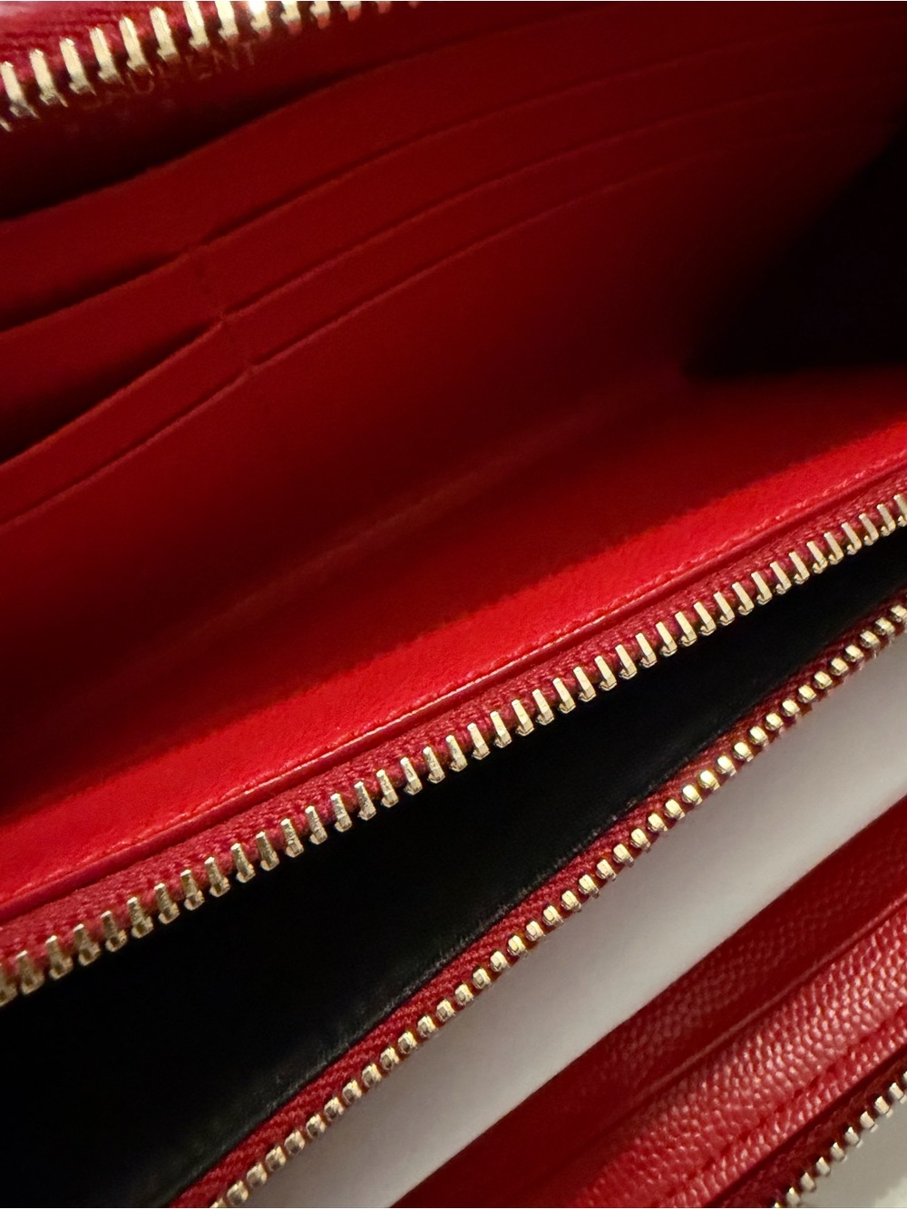 Saint Laurent Red Leather Long Zippy Wallet - Picture 6 of 16